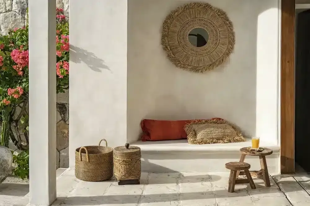 Panier Poubelle de salle de bain – Rotin Brun naturel – Image 4