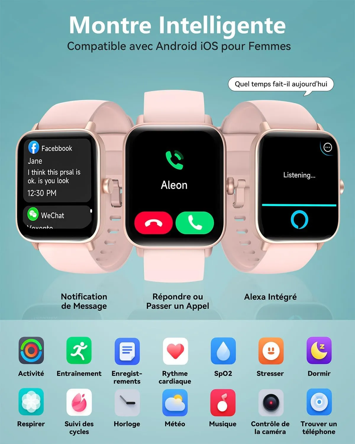 Smartwatch Femme Waterproof IP68 – Image 4