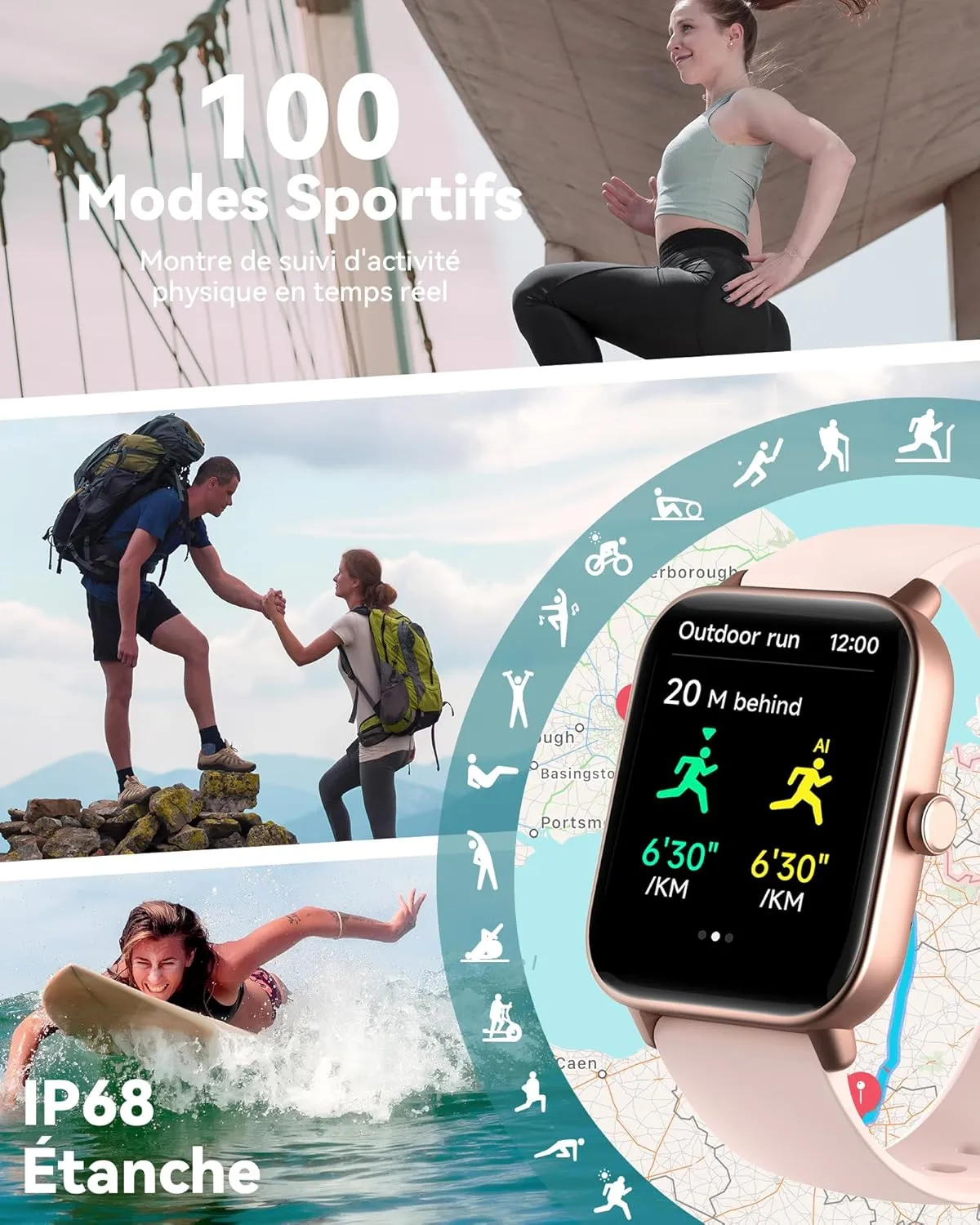 Smartwatch Femme Waterproof IP68 – Image 2