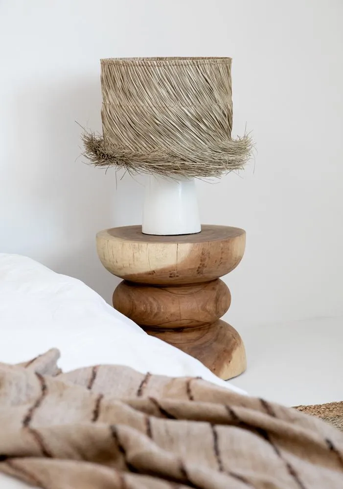Lampe à poser Blanche Raphia Naturel – Image 5